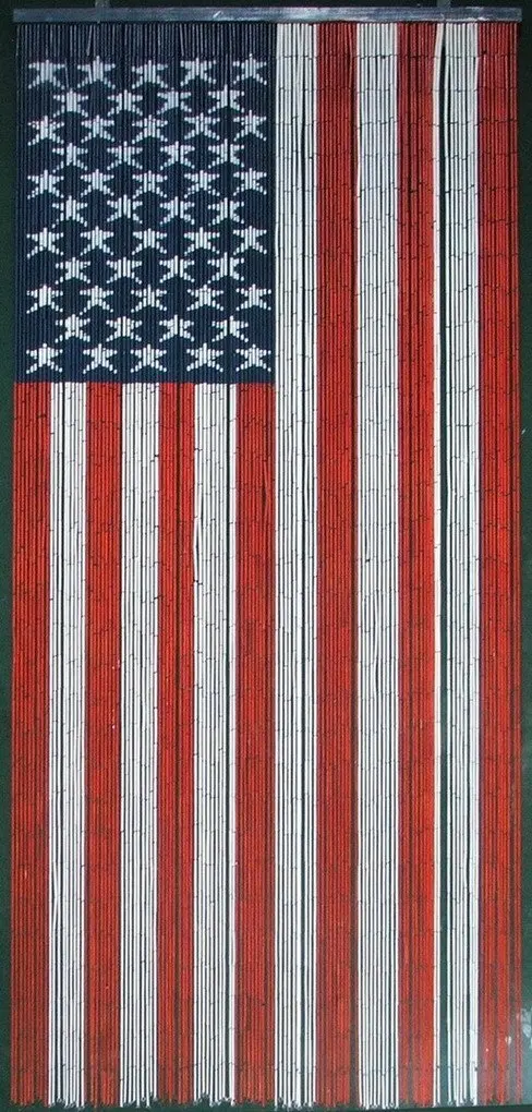 Buy American Flag Beaded Curtain 125 Strands Hanging Hardware