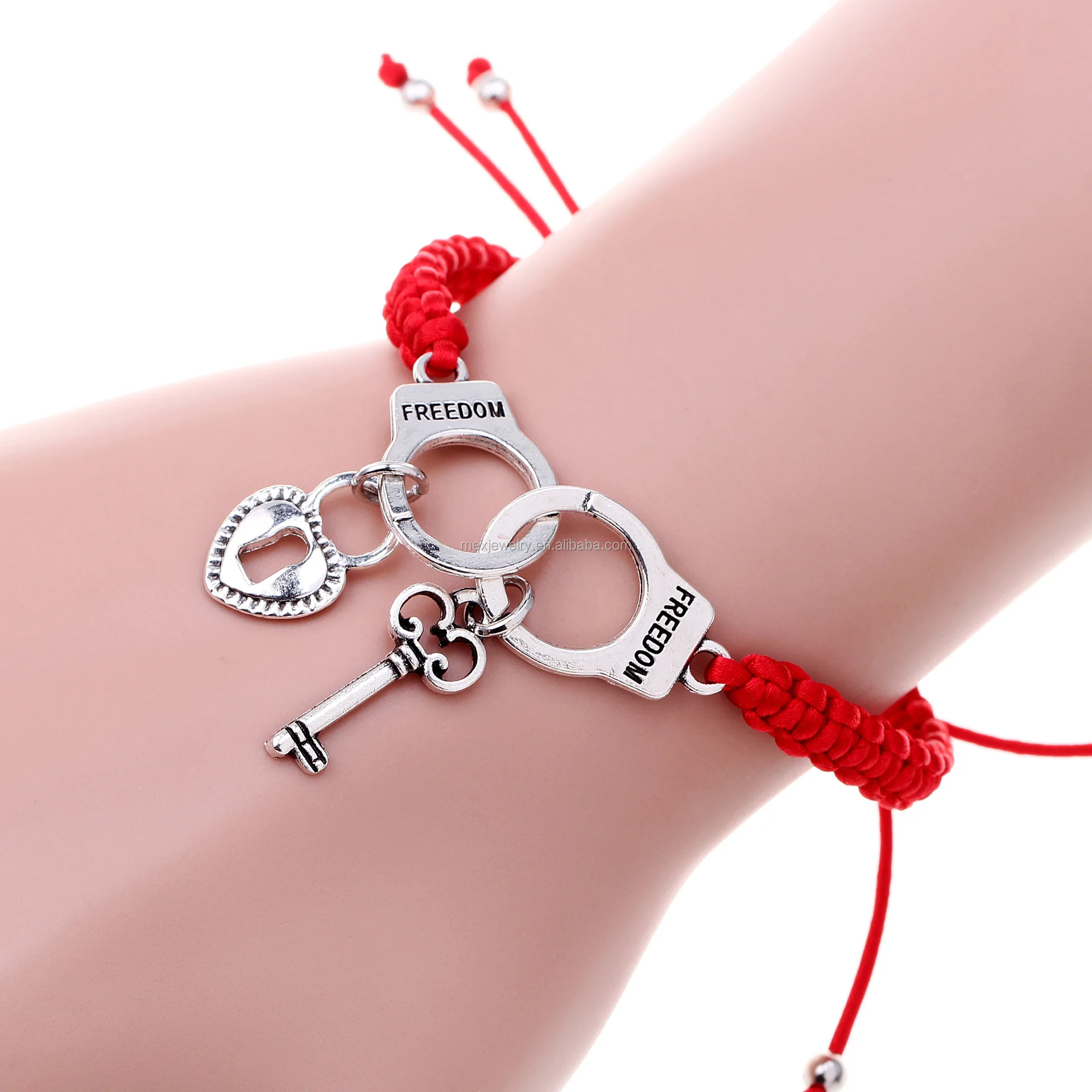 Custom Braided "lucky" Meaning Red Rope Lucky Couple Bracelet For Men