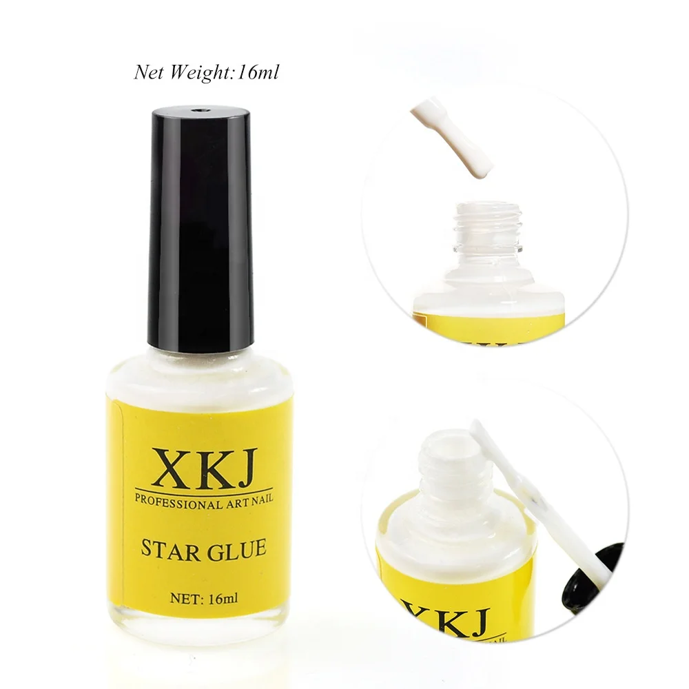 

16ml Nail Glue for Nail Art Transfer Foil Holographic Adhesive Decal Starry Glue Foil Nail Tip Manicure Tool Decoration, Transparent