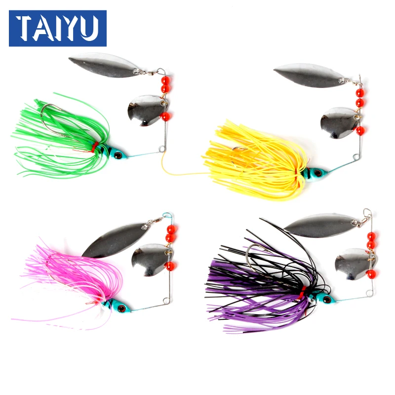 

Wholesale Rotating Sequined Fishing Bait Crank Fishing Soft Vibe Lure spinner bait, 4 colors