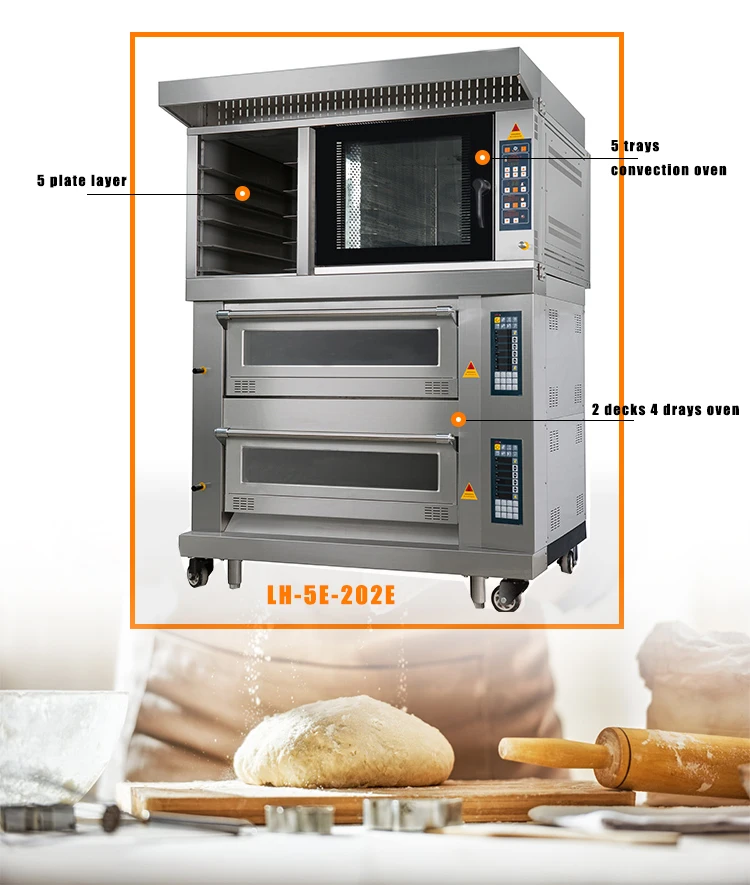 Electric Bread Convection Oven 2 Deck 4 Tarys Oven With 10 Pan Proofing