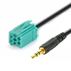 1m 6Pin to 3.5mm Plug Auto Car AUX CD Audio Input Cable
