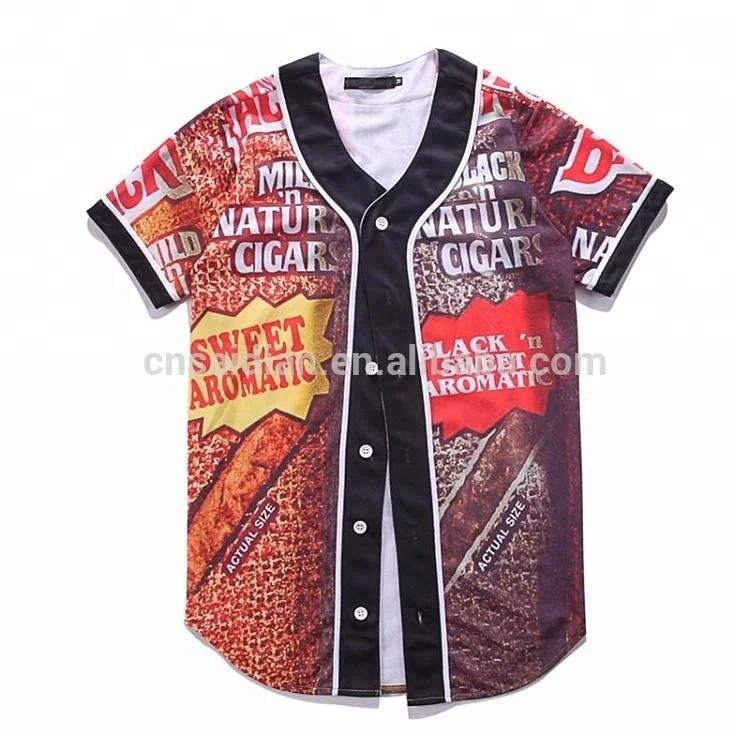 

100 polyester cool fabric button up baseball t shirt sublimation design your own men baseball jersey, Customized color