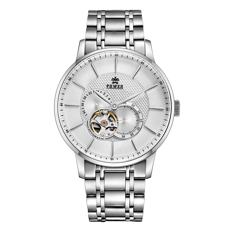 

Sapphire Mechanical Wrist Watches Men Luxury Brand Automatic with Perspective Bottom Cover, Gold;silver