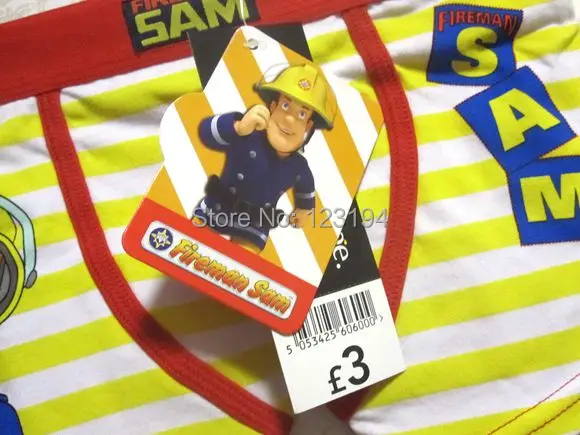 NEW ARRIVAL FIREMAN SAM boxer brief for boys cartoon cotton panties yellow 1pc pack FREE SHIPPING
