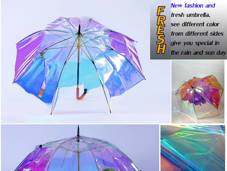 New Product 23 Inch Clear Fashion Ladies Transparent Pvc Glitter