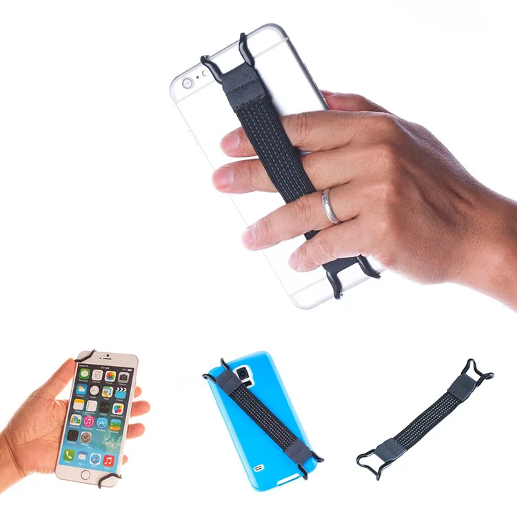 

portable mobile phone holders hand strap cell phone strap finger holder, Black