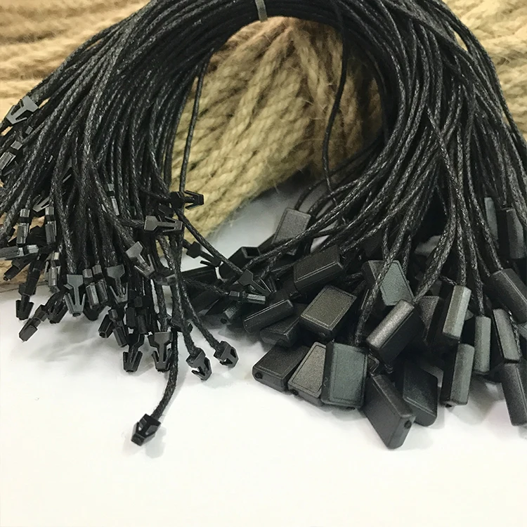 

Wholesale plastic wax string hang tag fastener,clothing plastic seal cord, Stock color