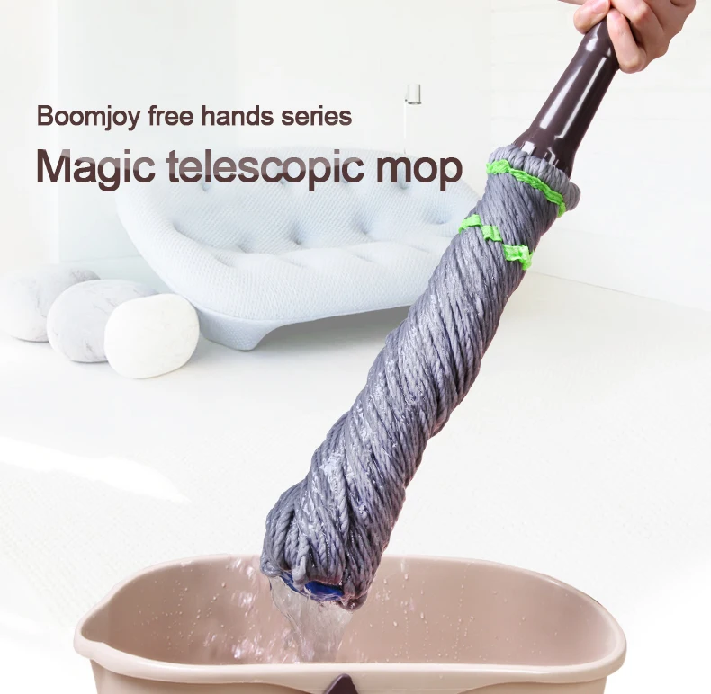 2017 Boomjoy Twist Microfiber Yarn Mop Hands Free Cleaning Mop Lazy Mop For Floor Cleaning 