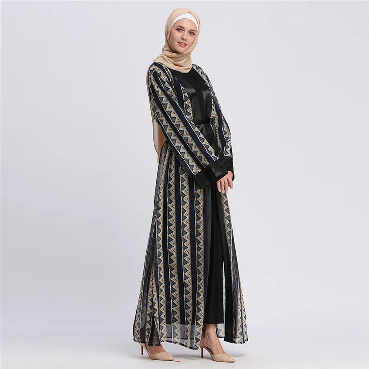 

2019 wholesale high quality soft chiffon malaysia muslim dresses black maxi islamic women clothing