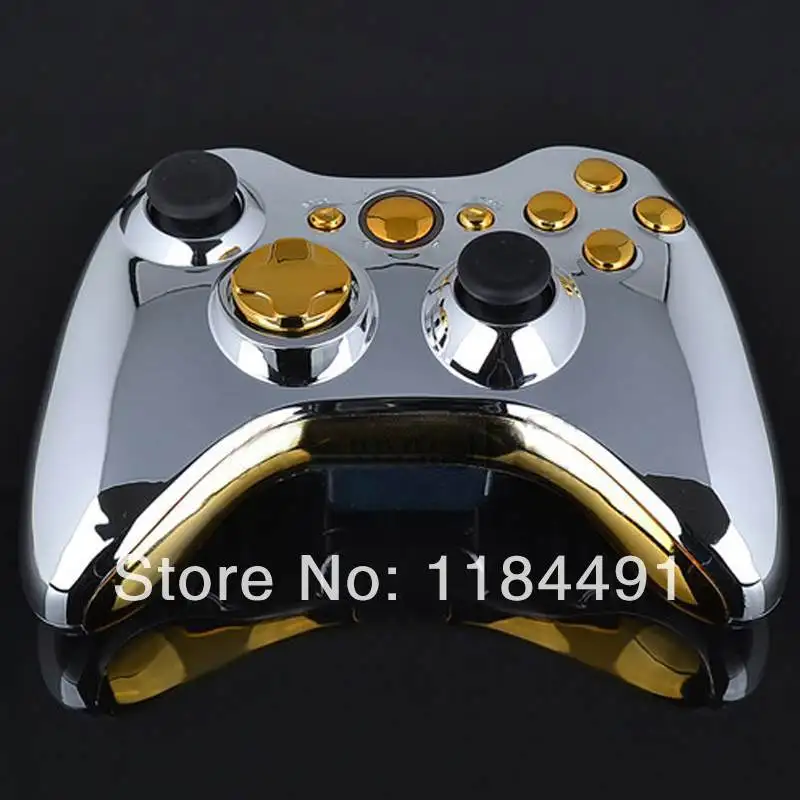 Custom Chrome Silver Controller Shell for Xbox 360 Housing