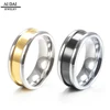 Spot wholesale Internal and external polishing gold plated and black color Stainless steel men's fashion ring