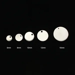 S818 stainless steel disc round shape jewelry charm pendant,laser engraving make metal logo