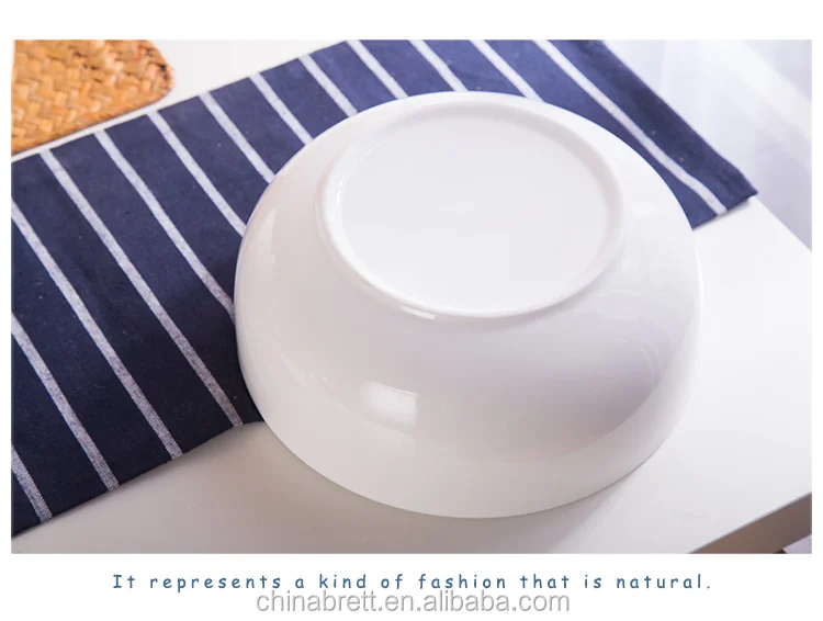 Large Ceramic Serving Salad Bowls White Mixing Bowl With Lid