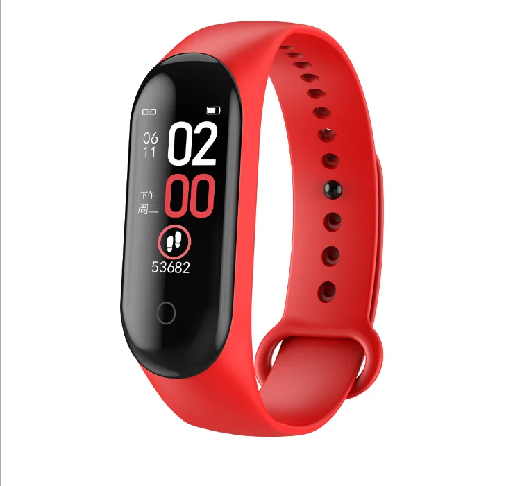 

m4 fit bit watch smart bracelet heart rate monitor, Black;blue;red