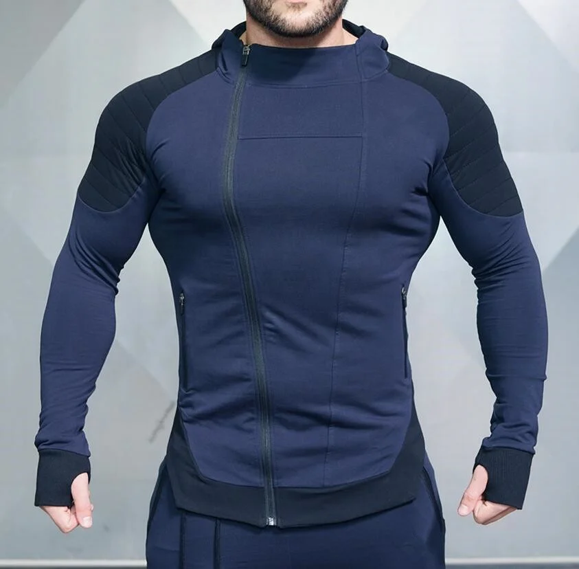Paton Clothing manufacturer custom sports color contrast wear mens gym zip hoodie