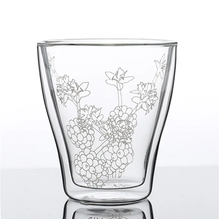 Beautiful Embossed Printing Glass Cup For Coffee Buy Embossed Glass