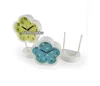 Cute Flower Shape Design Silent Sweep Movement Plastic Desk Set Clock