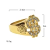HIP Hop Bling Gold Color Titanium Stainless Steel US Sign Ring