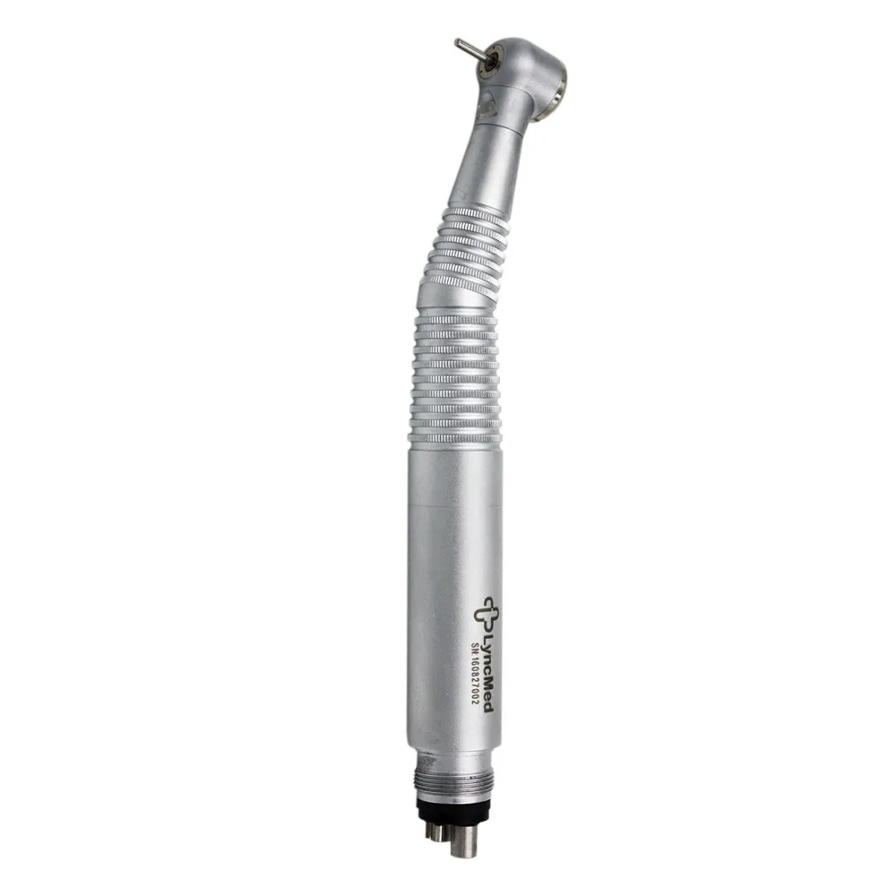 

Dental High Speed Fiber Optic Handpiece Air Turbie LED 3 Way Spray E-generator Light 4 Holes, Silver
