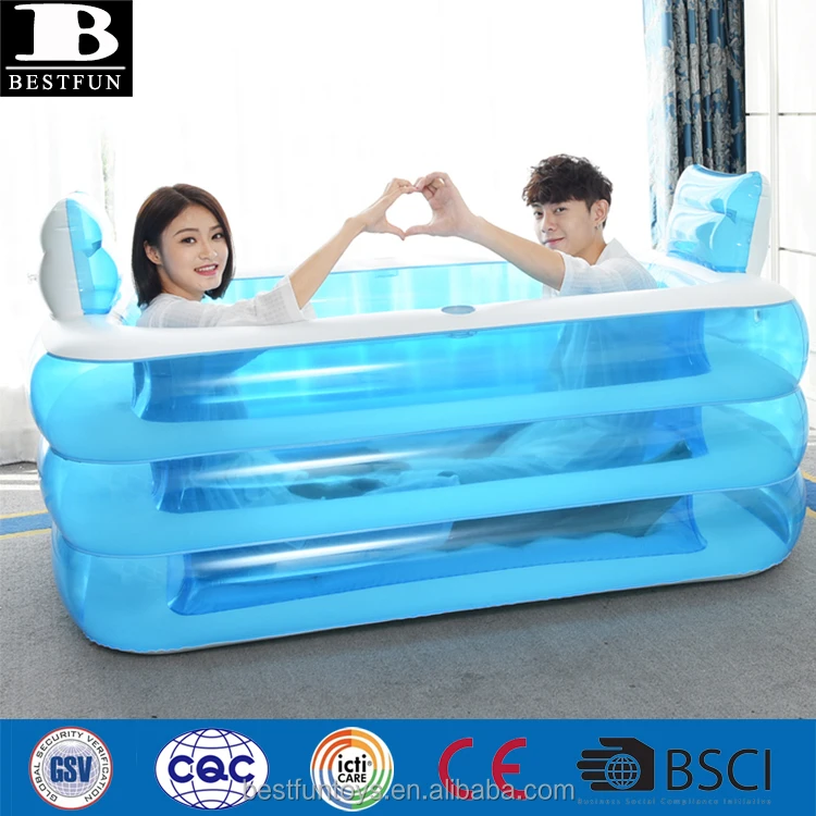 Eco Friendly Thicken Vinyl Folding 2 Person Inflatable Adult Bathtub Couple Bath Barrel Tub Buy Inflatable Bathtub For Adults Adult Portable