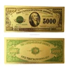 currency US dollar 5000 pure gold foil banknote with color printing