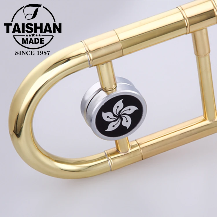 
Musical Brass Wind Instrument Gold Lacquer Alto Bb Trombone 