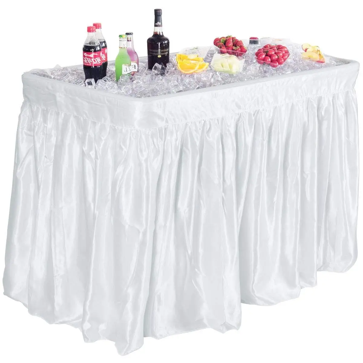 Get Quotations C2 B Foot Party Ice Cooler Folding Table Plastic With Matching Skirt White Get Quotations C2 B Foot Party Ice Cooler Folding Table Plastic With Matching Skirt White