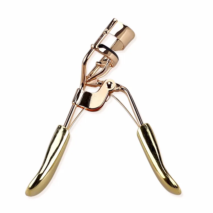 

2019 wholesale brilliant metal private label eyelash rose gold handle eyelash curler high quality beauty tools