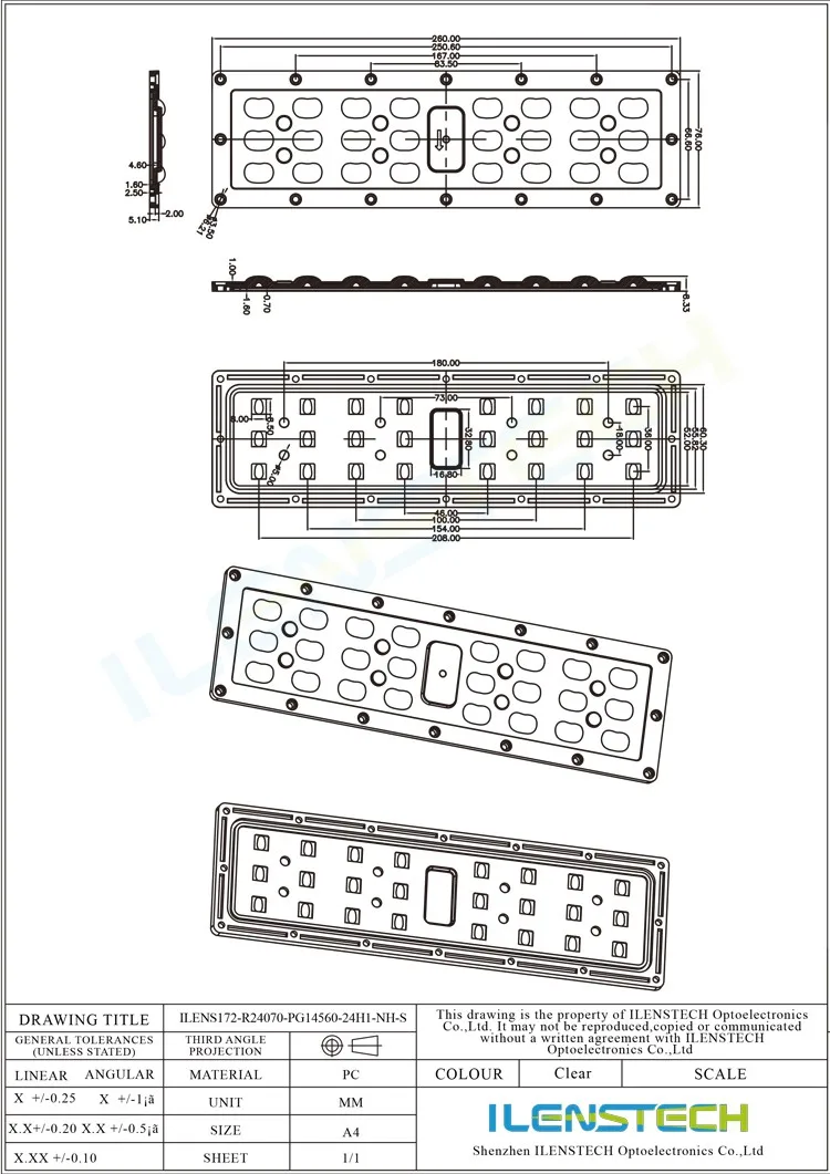 ILENSTECH asymmetrical module led lens 3030 3535 IP65 street light lens