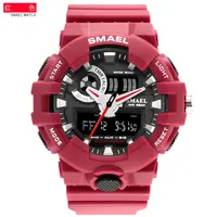 

Top Fashion G Style Military Large Dial Dual Time Quartz Digital Led Clock 50m Dive Waterproof Sports Men Smael Brand Watch