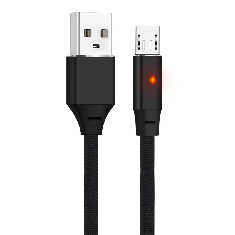 

APPACS Micro USB Cable LED Light Fast Charge USB Data Cable For Samsung Android Mobile Phone USB Charging Cables, Black;gray;red