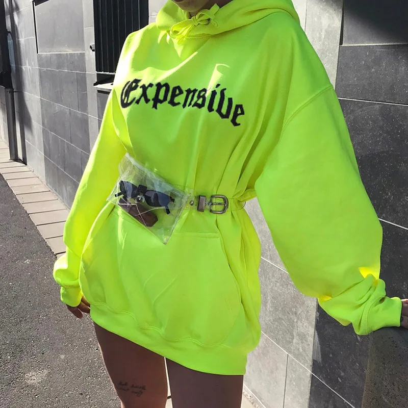 

Z93478B Letter print with long fluorescent women fleece coat, Yellow