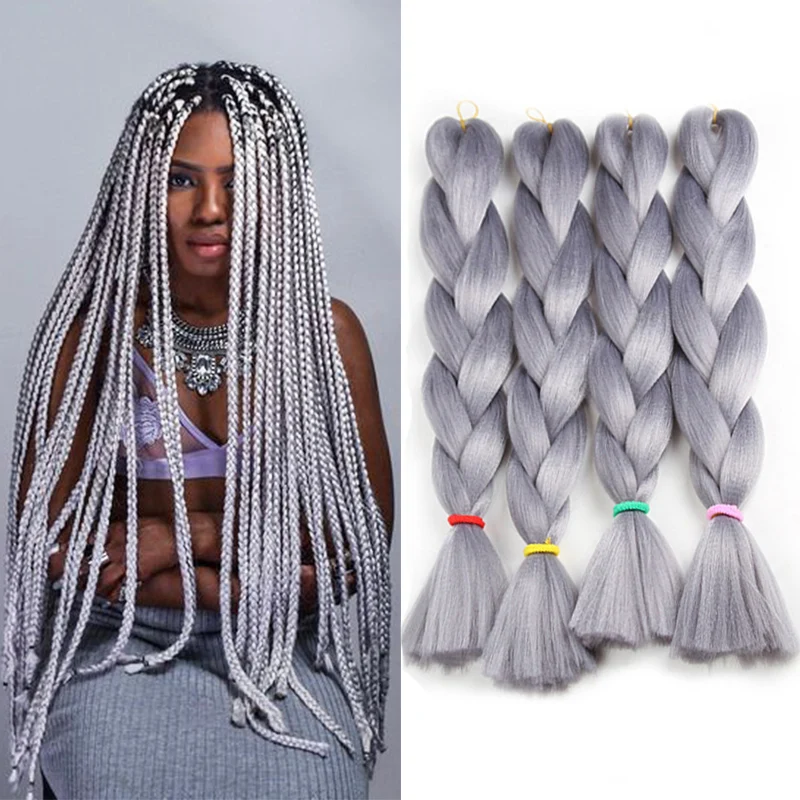 
24 Inch 80g Per Pieces Pure Color Kanekalon Jumbo Hair Braiding Best Quality High Temperature Fiber Crochet Braids Hair 