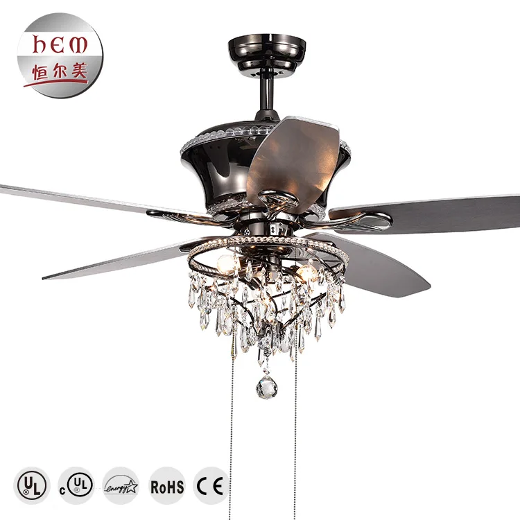 
Saving energy most popular better design crystal ceiling fan LED crystal fan lamp for sale 