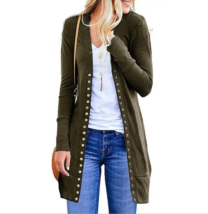 

Walson Women's V-Neck Button Down Knitwear Long Sleeve Soft Basic Knit Snap Cardigan Sweater, As show