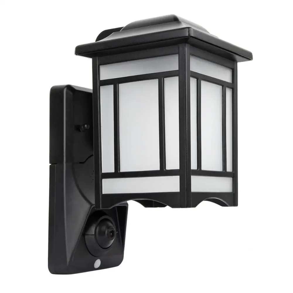 Video Security Camera and Outdoor Light - Craftsman Black - Compatible with Alexa