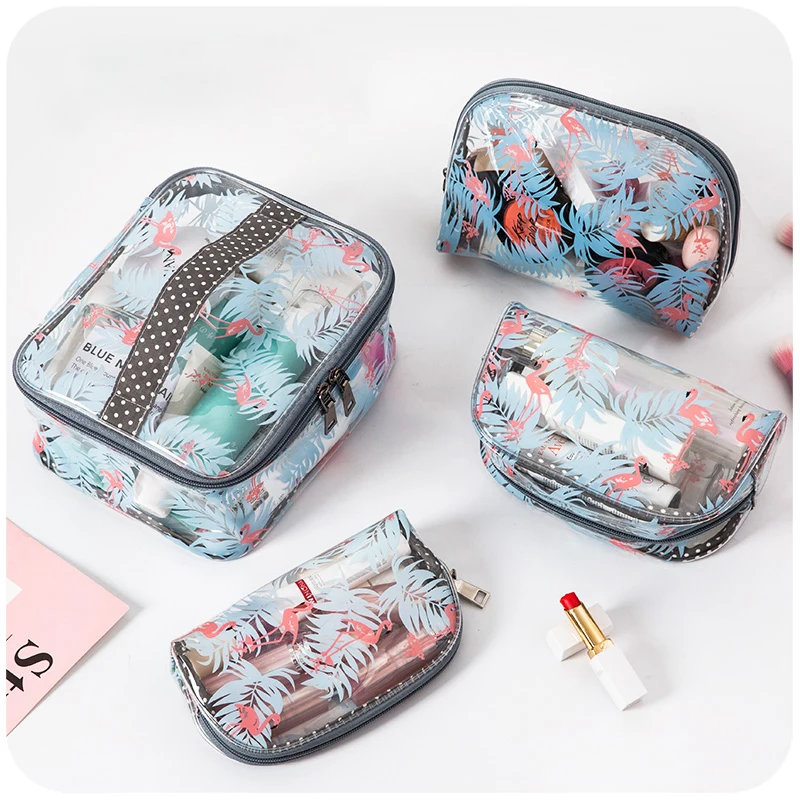 

PVC Waterproof Flamingo Cosmetic Bag Toiletry Bag Travel Makeup Bag, Customized