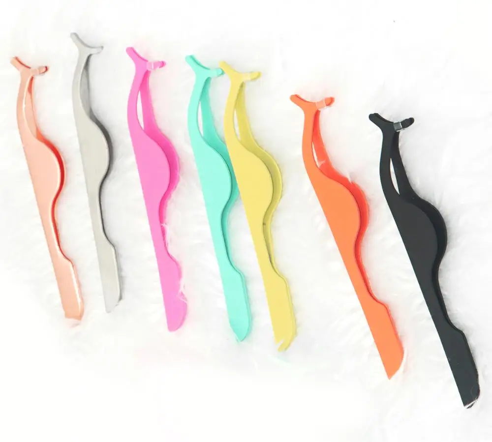 

Custom Label Stainless Steel Gold Eyelash Tweezers