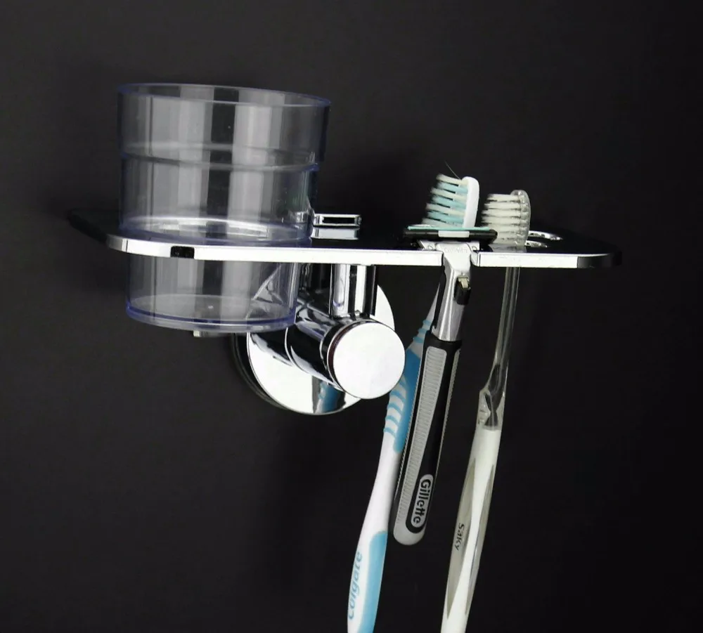 
Bathroom Accessory Tooth Brush Tumbler Holder with Vacuum Suction Cup Luxury 