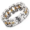 KB69667 Stainless Steel Women Jewelry, Gold Men Bangle Bike Chain Bracelet Femme