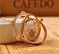 

harry- potter Gold plated time turner necklace hourglass vintage pendant Hermione Granger for women lady girl wholesale
