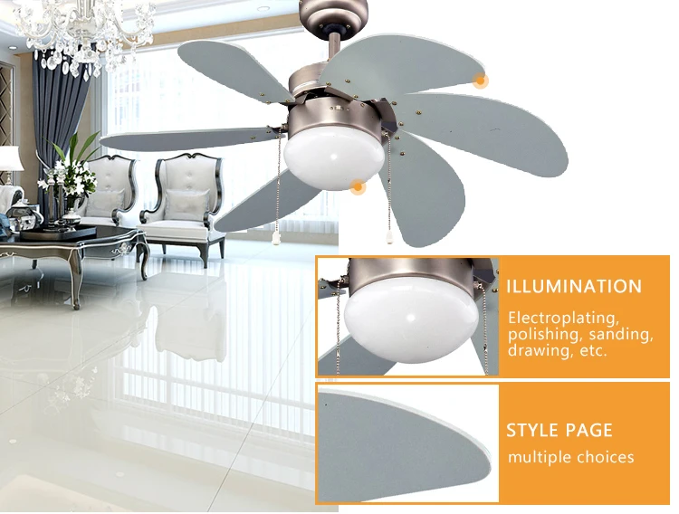 Non Electric Retractable Universal Ceiling Fan Lamps Small Size 30 Inch