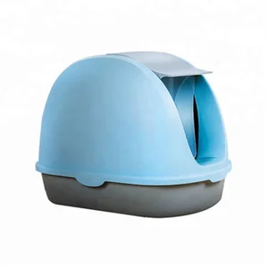 Image of Wholesale high quality closed type lip open cover big size anti spatter cat litter box