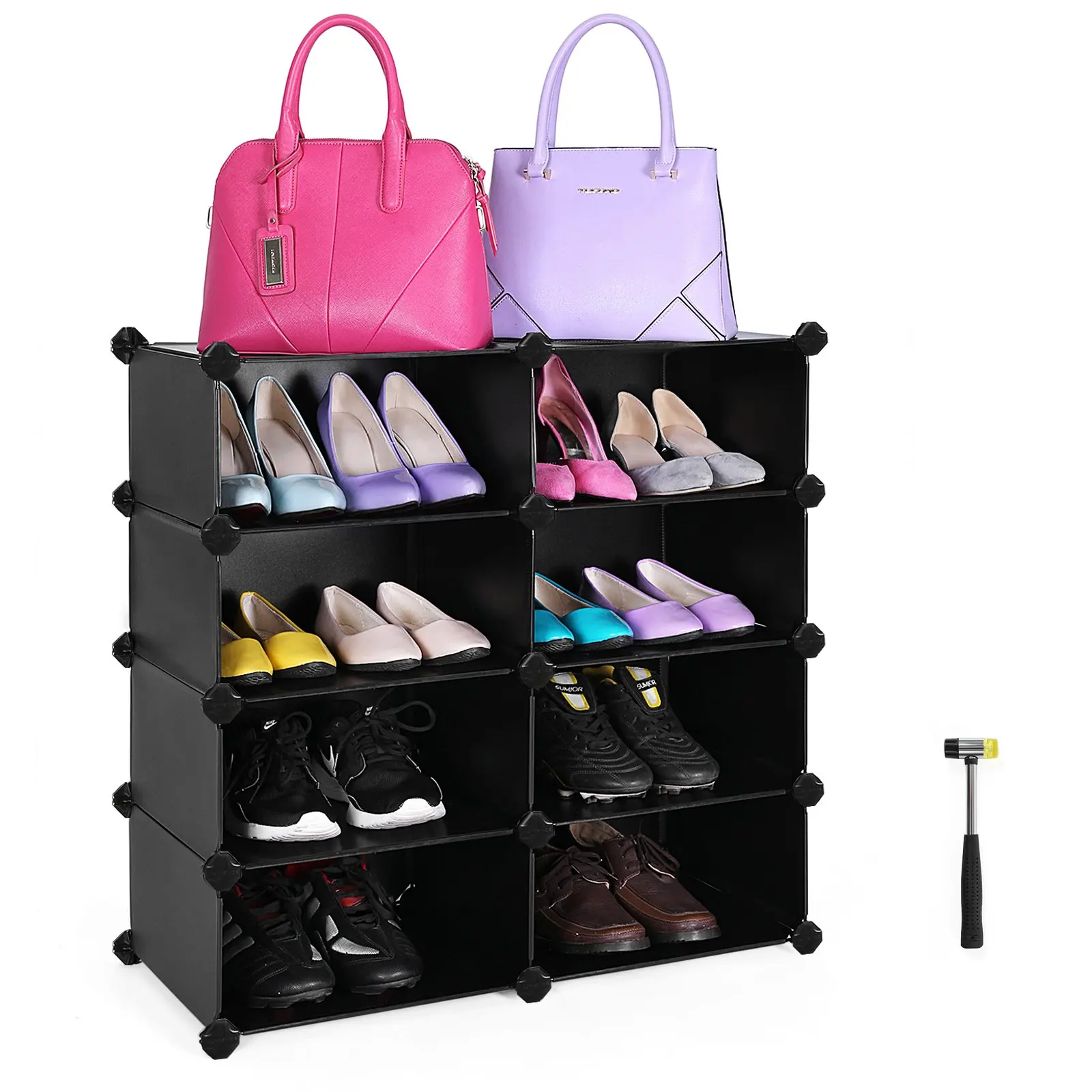 Buy Songmics Diy Shoe Organizer 8 Cube Shoe Rack Multi Functional Bookcase Shoe Storage Black Ulpc24h In Cheap Price On Alibaba Com