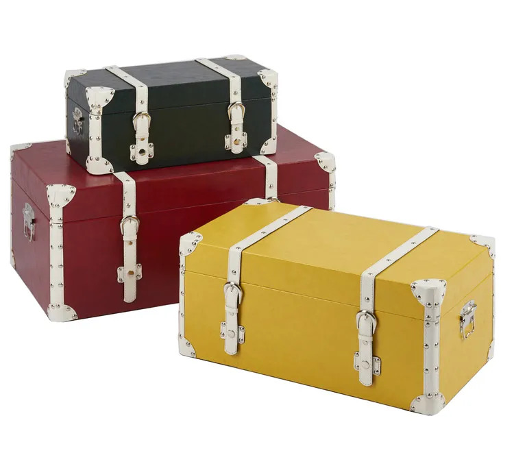 Different Size Decorative Leather Storage Trunk Boxes Buy Trunk Box