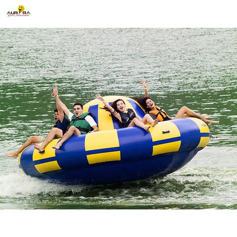 

Towable Tube For Water Entertainment Inflatable Water Rotating Disco Boat Inflatable floating UFO, Customized
