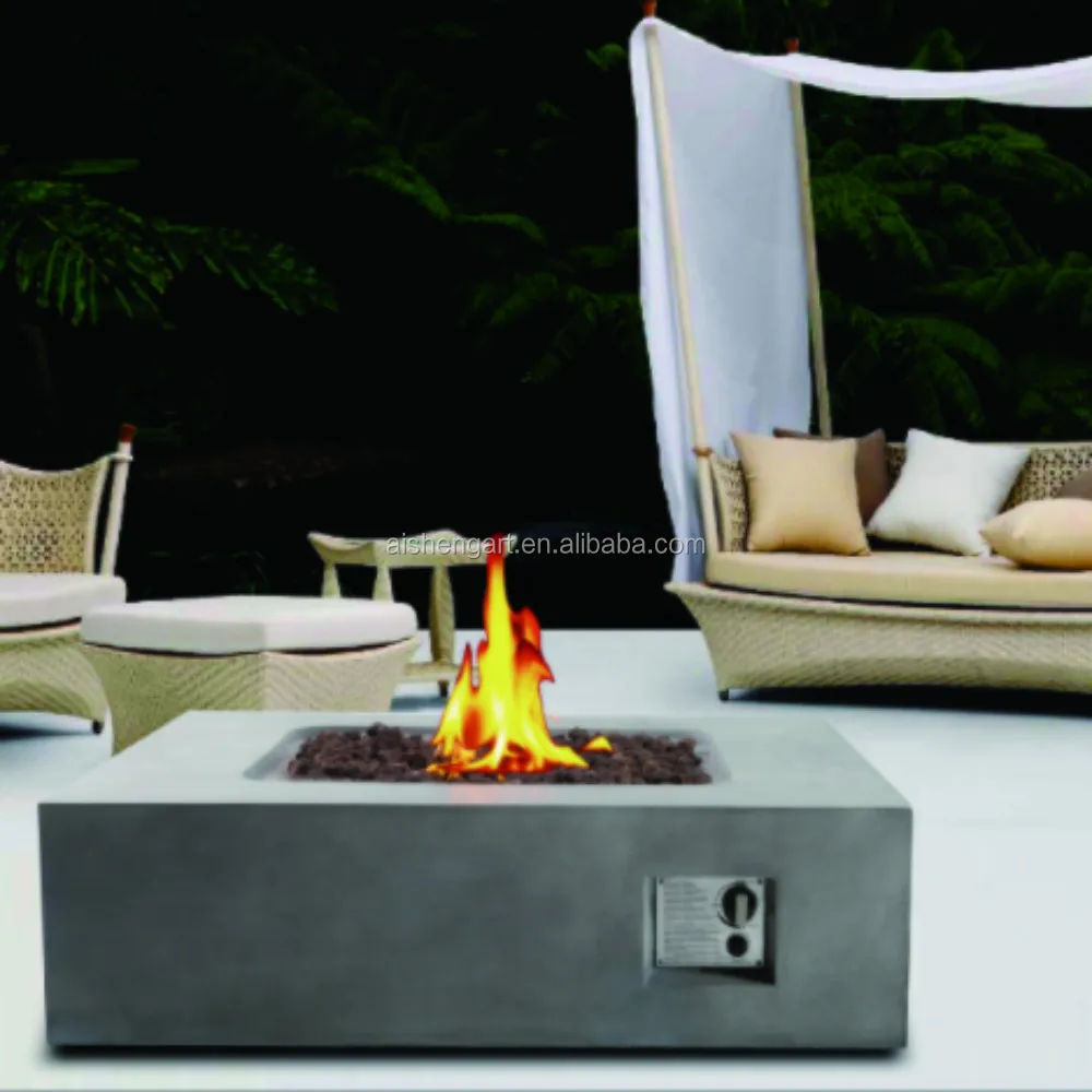 42 Square Modern Outdoor Patio Gas Fire Pits Table With Tank Cover