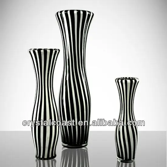 Tall Black And White Glass Vases Wholesale For Restaurant Ceramic