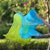 Left+Right, 2COLORS,180CM,100% Silk Belly Dance Fan Veils, TURQUOISE/YELLOW